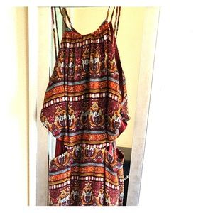 Brown pattern dress